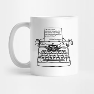 Wordsworth Future Years with Hope, Black Transparent Mug